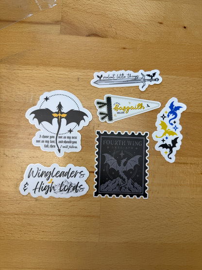 Fourth Wing Sticker Pack