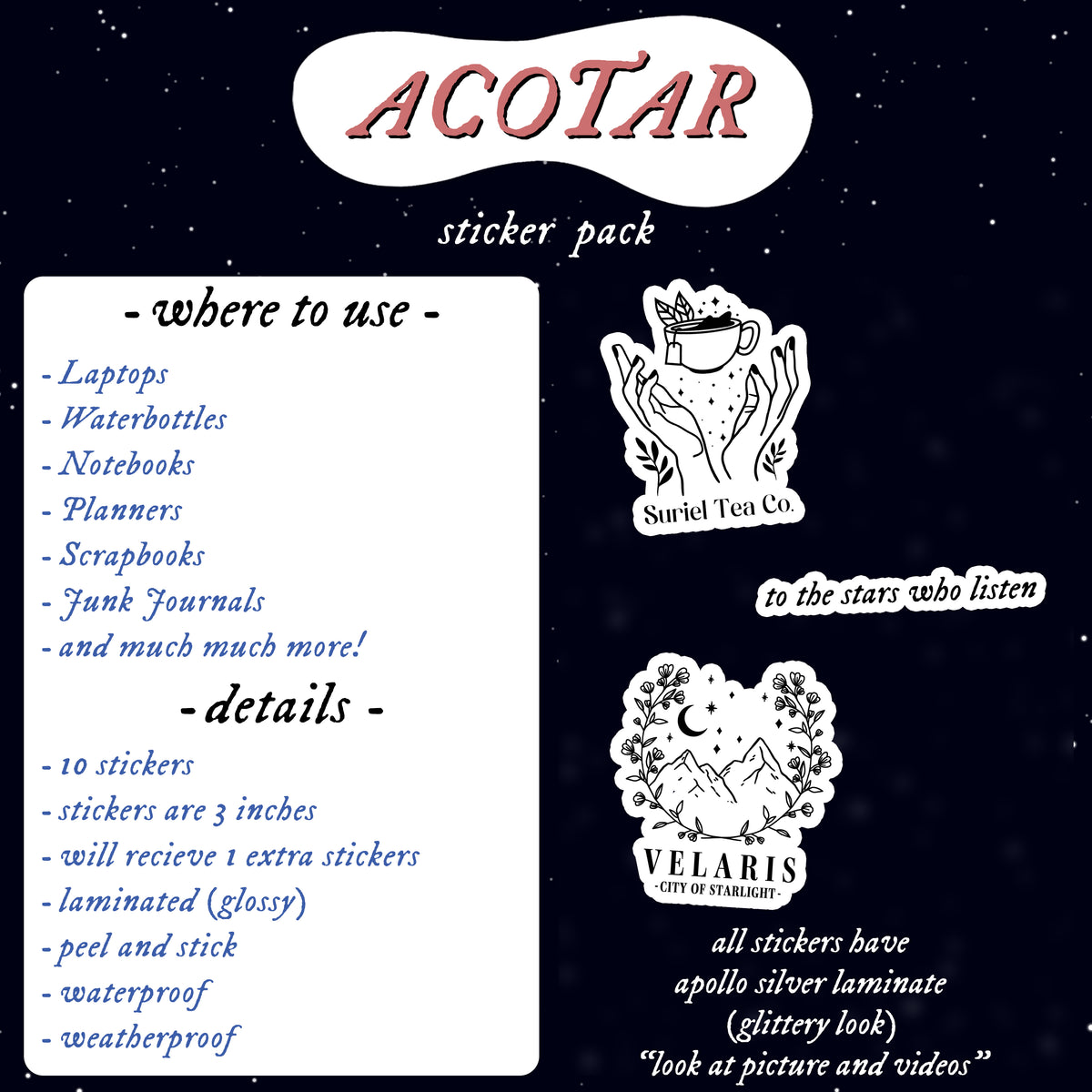 ACOTAR Sticker Pack