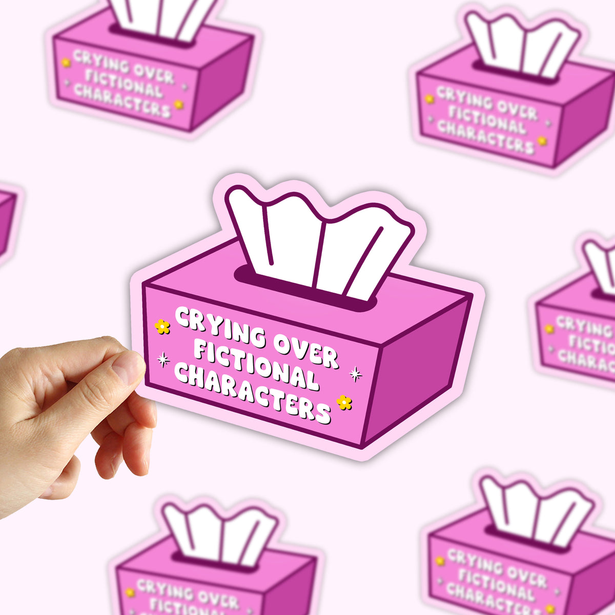 Crying Over Fictional Characters Sticker
