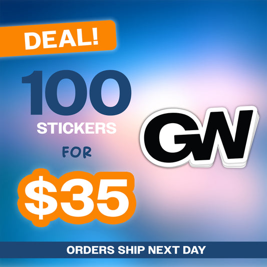 100 3" Stickers for $35