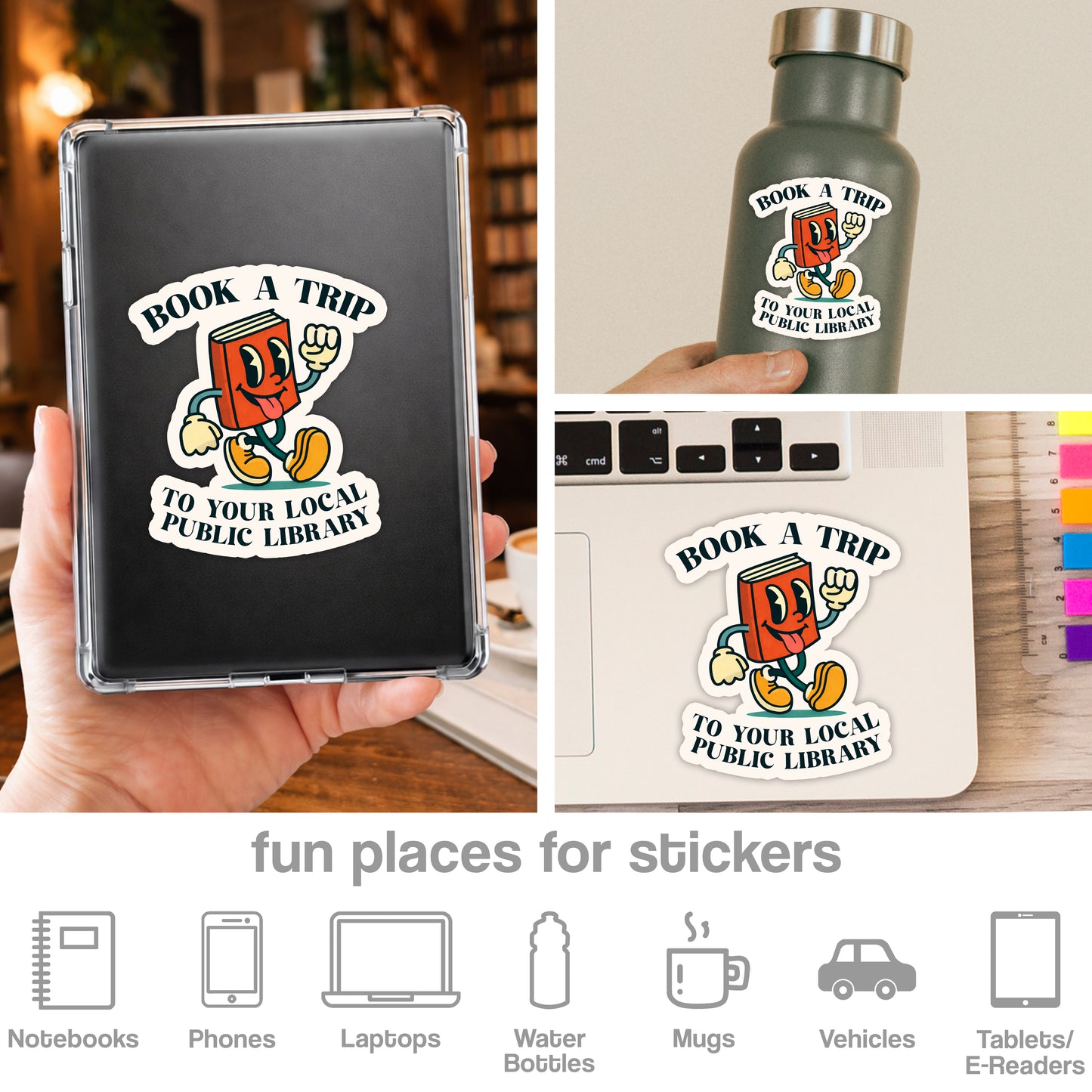 Book A Trip To Your Favorite Public Library Sticker