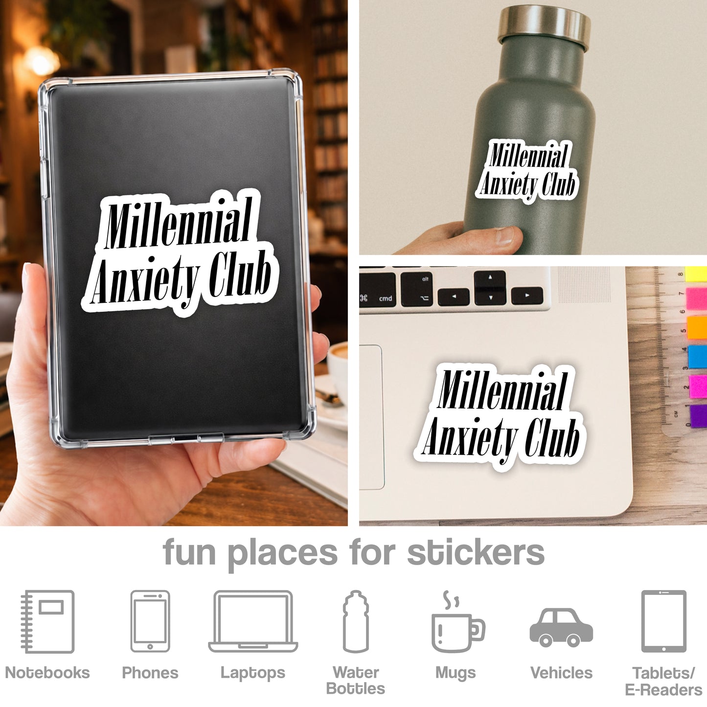 Millennial Anxiety Club Sticker